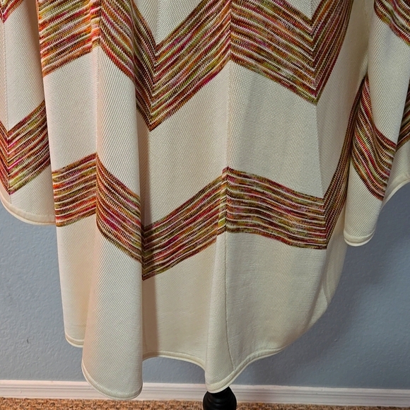 CALYPSO ST BARTH 100% Silk Striped Kimono Sleeve Poncho Style Sweater One Size - Picture 9 of 13
